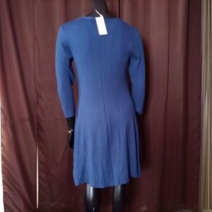 NY Collection blue knit dress